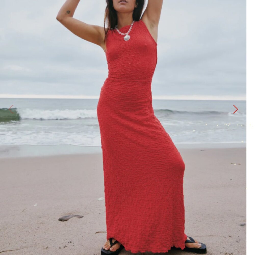 Maya Dress Lisa Says Gah - pepper red - crinkle fabric
